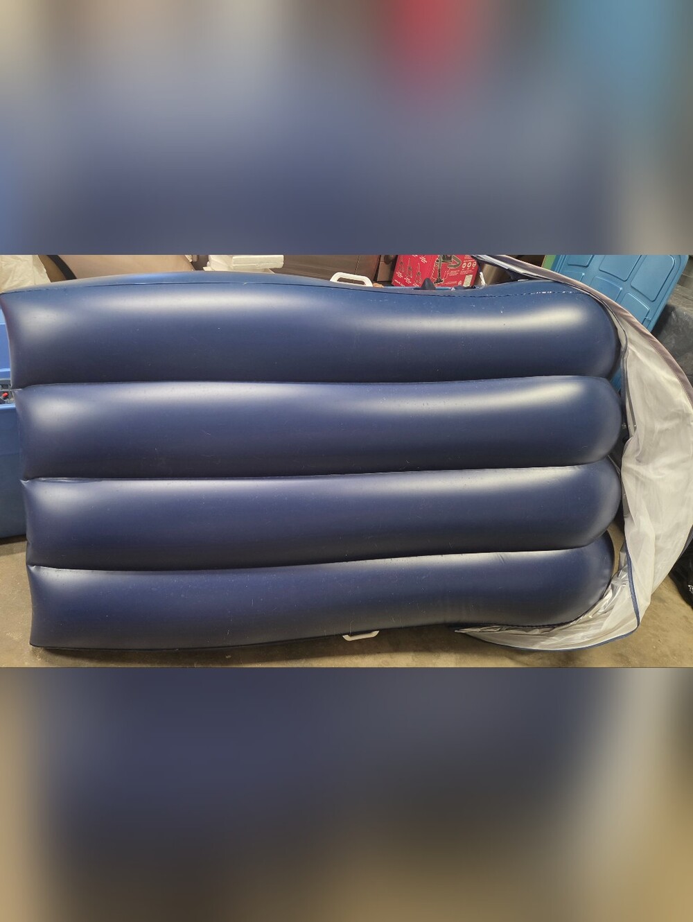 EUC Inflatable Ergonomic Adult Beach Lounger Tropical Leaf Print, Navy Pink Teal - Picture 10 of 15